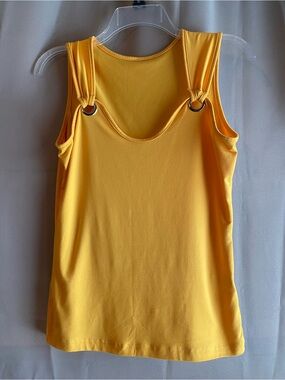 SHEIN Yellow Ring-Detail Sleeveless Tank Top